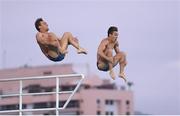 3 August 2016; Tom Daley, left, and Daniel Goodfellow of Great Britain during a training session in the Maria Lenk Aquatics Centre ahead of the start of the 2016 Rio Summer Olympic Games in Rio de Janeiro, Brazil. Photo by Ramsey Cardy/Sportsfile