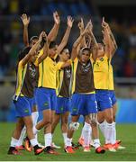 3 August 2016; Brazil players following their victory during the Women's Football first round Group E match between Brazil and China on Day -2 of the Rio 2016 Olympic Games  at the Olympic Stadium in Rio de Janeiro, Brazil. Photo by Stephen McCarthy/Sportsfile