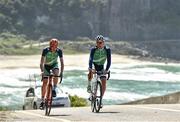 4 August 2016; Irish cyclists Dan Martin, left, and Nicolas Roche during a training ride ahead of the start of the 2016 Rio Summer Olympic Games in Rio de Janeiro, Brazil. Photo by Stephen McCarthy/Sportsfile
