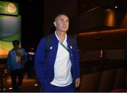 4 August 2016; USA women's boxing coach Billy Walsh leaves the boxing draw in the Teatro Badesco Theatre ahead of the start of the 2016 Rio Summer Olympic Games in Rio de Janeiro, Brazil. Photo by Ramsey Cardy/Sportsfile