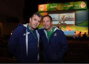 4 August 2016; Ireland boxing coaches John Conlan, left, and Eddie Bolger at the boxing draw in the Teatro Badesco Theatre ahead of the start of the 2016 Rio Summer Olympic Games in Rio de Janeiro, Brazil. Photo by Ramsey Cardy/Sportsfile