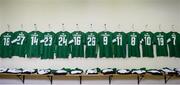 4 August 2016; A general view of Cork City jerseys in the dressing room before the Europa League Third Qualifying Round 1st Leg match between Cork City and KRC Genk at Turners Cross, Cork. Photo by Eóin Noonan/Sportsfile