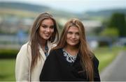 4 August 2016; Friends Niamh McCormack, left, from Donnybrook, Co Dublin, and Chloe Boyd, from Leopardstown, Co Dublin, during the Bulmers Evening Meeting at Leopardstown in Dublin.  Photo by Cody Glenn/Sportsfile