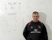 5 October 2010; Ulster head coach Brian McLaughlin after a press conference ahead of their Heineken Cup, Pool 4, Round 1, match against Aironi Rugby on Friday. Ulster rugby squad training, Newforge Country Club, Belfast, Co. Antrim. Picture credit: Oliver McVeigh  / SPORTSFILE