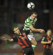 5 October 2010; Chris Turner, Shamrock Rovers, in action against Paddy Madden, Bohemians. Airtricity League Premier Division, Bohemians v Shamrock Rovers, Dalymount Park, Dublin. Picture credit: David Maher / SPORTSFILE