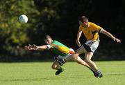 6 October 2010; Carl O'Connor, left, St. Pats, in action against Des Shaw, Carlow IT. Ulster Bank Higher Education Centenary 7s, St. Pats v Carlow IT, Dublin City University, Glasnevin, Dublin. Picture credit: Barry Cregg / SPORTSFILE