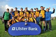 6 October 2010; The DCU squad celebrate with the Cup. Ulster Bank Higher Education Centenary 7s Final, DCU v St. Pat's, Dublin City University, Glasnevin, Dublin. Picture credit: Brian Lawless / SPORTSFILE