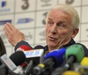 7 October 2010; Republic of Ireland manager Giovanni Trapattoni during a press conference ahead of their EURO 2012 Championship Group B Qualifier against Russia on Friday. Republic of Ireland press conference, Hilton Hotel, Clare Hall, Dublin. Picture credit: Brian Lawless / SPORTSFILE