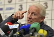 7 October 2010; Republic of Ireland manager Giovanni Trapattoni during a press conference ahead of their EURO 2012 Championship Group B Qualifier against Russia on Friday. Republic of Ireland press conference, Hilton Hotel, Clare Hall, Dublin. Picture credit: Brian Lawless / SPORTSFILE