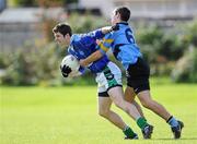 6 October 2010; Luke Benson, DIT, in action against, Louis Cawley, UCD.  Ulster Bank Higher Education Centenary 7s, Quarter-Final, UCD v DIT, Dublin City University, Glasnevin, Dublin. Picture credit: Brian Lawless / SPORTSFILE