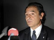 7 October 2010; Italy manager Cesare Prandelli speaking during a press conference ahead of their EURO 2012 Championship Group C Qualifier against Northern Ireland on Friday. Italy squad training & press conference, Windsor Park, Belfast, Co. Antrim. Picture credit: Oliver McVeigh / SPORTSFILE