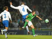 8 October 2010; David Healy, Northern Ireland, in action against Giorgio Chiellini, Italy. EURO 2012 Championship Qualifier, Group C, Northern Ireland v Italy, Windsor Park, Belfast, Co. Antrim. Picture credit: Oliver McVeigh / SPORTSFILE