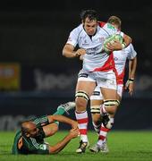 8 October 2010; Pedrie Wannenburg, Ulster, is tackled by Ludovic Mercier, Aironi Rugby. Heineken Cup Pool 4, Round 1, Ulster v Aironi Rugby, Ravenhill Park, Belfast, Co. Antrim. Photo by Sportsfile