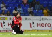 4 August 2016;  Brendon McCullum of Trinbago Knight Riders can't believe he dropped a catch during the Hero Caribbean Premier League (CPL) – Play-off - Match 32 between St. Lucia Zouks and Trinbago Knight Riders at Warner Park in Basseterre, St Kitts. Photo by Randy Brooks/Sportsfile