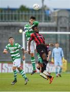5 August 2016; Eddie Dsane of Longford in against David Webster of Shamrock Rovers during the SSE Airtricity League Premier Division match between Shamrock Rovers and Longford Town at Tallaght Stadium in Tallaght, Co Dublin. Photo by Sportsfile