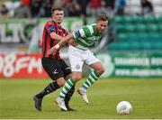 5 August 2016; Patrick Cregg of Shamrock Rovers in against Philip Gannon of Longford during the SSE Airtricity League Premier Division match between Shamrock Rovers and Longford Town at Tallaght Stadium in Tallaght, Co Dublin. Photo by Sportsfile