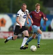 5 August 2016; Chris Shields of Dundalk in action against Paul Sinnott of Galway United during the SSE Airtricity League Premier Division match between Galway United and Dundalk at Eamonn Deasy Park in Galway. Photo by David Maher/Sportsfile
