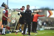 5 August 2016; Dundalk manager Stephen Kenny reacts after a penalty claim was turned down during the SSE Airtricity League Premier Division match between Galway United and Dundalk at Eamonn Deasy Park in Galway. Photo by David Maher/Sportsfile