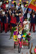 5 August 2016; The Spain team during the parade of nations at the opening ceremony of the 2016 Rio Summer Olympic Games at the Maracanã Stadium in Rio de Janeiro, Brazil. Photo by Ramsey Cardy/Sportsfile