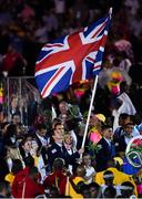 5 August 2016; Flagbearer Andy Murray of Great Britain leads his team during the parade of nations at the opening ceremony of the 2016 Rio Summer Olympic Games at the Maracanã Stadium in Rio de Janeiro, Brazil. Photo by Ramsey Cardy/Sportsfile