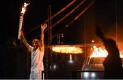 5 August 2016; Vanderlei de Lima with the Olympic torch during the opening ceremony of the 2016 Rio Summer Olympic Games at the Maracanã Stadium in Rio de Janeiro, Brazil. Photo by Ramsey Cardy/Sportsfile