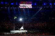 5 August 2016; The Olympic flag is raised during the opening ceremony of the 2016 Rio Summer Olympic Games at the Maracanã Stadium in Rio de Janeiro, Brazil. Photo by Brendan Moran/Sportsfile