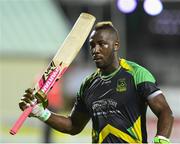 5 August 2016;  Andre Russell of Jamaica Tallawahs wave to fans during the Hero Caribbean Premier League (CPL) – Play-off - Match 33 at Warner Park in Basseterre, St Kitts. Photo by Randy Brooks/Sportsfile