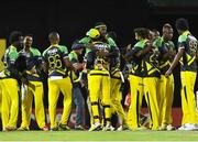 5 August 2016;  Jamaica Tallawahs celebrate winning the Hero Caribbean Premier League (CPL) – Play-off - Match 33 at Warner Park in Basseterre, St Kitts. Photo by Randy Brooks/Sportsfile