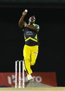 5 August 2016;  Andre Russell of Jamaica Tallawahs bowling during the Hero Caribbean Premier League (CPL) – Play-off - Match 33 at Warner Park in Basseterre, St Kitts. Photo by Randy Brooks/Sportsfile