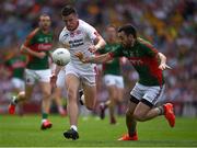 6 August 2016; Connor McAliskey of Tyrone in action against Kevin McLoughlin of Mayo during the GAA Football All-Ireland Senior Championship Quarter-Final match between Mayo and Tyrone at Croke Park in Dublin. Photo by Ray McManus/Sportsfile