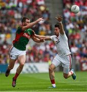 6 August 2016; Séamus O'Shea of Mayo in action against Mattie Donnelly of Tyrone during the GAA Football All-Ireland Senior Championship Quarter-Final match between Mayo and Tyrone at Croke Park in Dublin. Photo by Ray McManus/Sportsfile