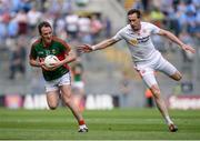 6 August 2016; Alan Dillon of Mayo in action against Colm Cavanagh of Tyrone during the GAA Football All-Ireland Senior Championship Quarter-Final match between Mayo and Tyrone at Croke Park in Dublin. Photo by Piaras Ó Mídheach/Sportsfile