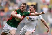 6 August 2016; Séamus O'Shea of Mayo in action against Seán Cavanagh of Tyrone during the GAA Football All-Ireland Senior Championship Quarter-Final match between Mayo and Tyrone at Croke Park in Dublin. Photo by Piaras Ó Mídheach/Sportsfile