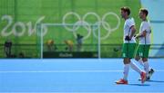 6 August 2016; Chris Cargo and Paul Gleghorne of Ireland leave the pitch after defeat to India during their Pool B match at the Olympic Hockey Centre, Deodoro, during the 2016 Rio Summer Olympic Games in Rio de Janeiro, Brazil. Photo by Brendan Moran/Sportsfile