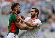 6 August 2016; Ronan McNamee of Tyrone tangles with Aidan O’Shea of Mayo during the GAA Football All-Ireland Senior Championship Quarter-Final match between Mayo and Tyrone at Croke Park in Dublin. Photo by Piaras Ó Mídheach/Sportsfile