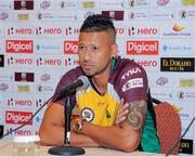 6 August 2016;  Rayad Emrit of Guyana Amazon Warriors during a press conference before Sunday’s Hero Caribbean Premier League (CPL) - Final between Guyana Amazon Warriors and Jamaica Tallawahs at St. Kitts Marriott Resort & The Royal Beach Casino, St Kitts. Photo by Randy Brooks/Sportsfile