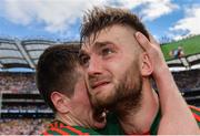 6 August 2016; Aidan O’Shea of Mayo celebrates with team-mate Cillian O’Connor, left, after the GAA Football All-Ireland Senior Championship Quarter-Final match between Mayo and Tyrone at Croke Park in Dublin. Photo by Piaras Ó Mídheach/Sportsfile