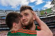 6 August 2016; Aidan O’Shea of Mayo celebrates with team-mate Cillian O’Connor, left, after the GAA Football All-Ireland Senior Championship Quarter-Final match between Mayo and Tyrone at Croke Park in Dublin. Photo by Piaras Ó Mídheach/Sportsfile