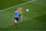 6 August 2016; Dean Rock of Dublin in action against Eamonn McGee of Donegal during the GAA Football All-Ireland Senior Championship Quarter-Final match between Dublin and Donegal at Croke Park in Dublin. Photo by Daire Brennan/Sportsfile