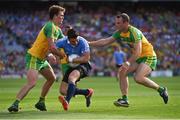 6 August 2016; Bernard Brogan of Dublin is tackled by Donegal players Eamonn McGee, left, and Neil McGee of Donegal during the GAA Football All-Ireland Senior Championship Quarter-Final match between Dublin and Donegal at Croke Park in Dublin. Photo by Ray McManus/Sportsfile