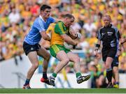 6 August 2016; Diarmuid Connolly of Dublin commits a high tackle on Anthony Thompson of Donegal before being shown a second yellow and subsequent red card during the GAA Football All-Ireland Senior Championship Quarter-Final match between Dublin and Donegal at Croke Park in Dublin. Photo by Piaras Ó Mídheach/Sportsfile