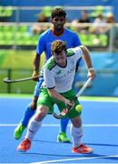 6 August 2016; John Jackson of Ireland in action against India during their Pool B match at the Olympic Hockey Centre, Deodoro, during the 2016 Rio Summer Olympic Games in Rio de Janeiro, Brazil. Photo by Brendan Moran/Sportsfile