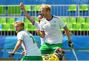 6 August 2016; Conor Harte of Ireland, right, celebrates after scoring his side's second goal against India during their Pool B match at the Olympic Hockey Centre, Deodoro, during the 2016 Rio Summer Olympic Games in Rio de Janeiro, Brazil. Photo by Brendan Moran/Sportsfile