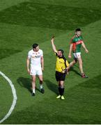6 August 2016; Seán Cavanagh of Tyrone receives a red card from referee David Gough during the GAA Football All-Ireland Senior Championship Quarter-Final match between Mayo and Tyrone at Croke Park in Dublin. Photo by Daire Brennan/Sportsfile