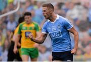 6 August 2016; Paul Mannion of Dublin celebrates scoring his side's first goal during the GAA Football All-Ireland Senior Championship Quarter-Final match between Dublin and Donegal at Croke Park in Dublin. Photo by Piaras Ó Mídheach/Sportsfile