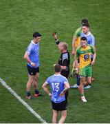 6 August 2016; Diarmuid Connolly of Dublin receives a red card from referee Ciarán Branagan during the GAA Football All-Ireland Senior Championship Quarter-Final match between Dublin and Donegal at Croke Park in Dublin. Photo by Daire Brennan/Sportsfile