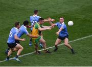 6 August 2016; Patrick McBrearty of Donegal in action against Dublin players, left to right, Paul Flynn, Cian O'Sullivan, Darren Daly, and Ciarán Kilkenny during the GAA Football All-Ireland Senior Championship Quarter-Final match between Dublin and Donegal at Croke Park in Dublin. Photo by Daire Brennan/Sportsfile