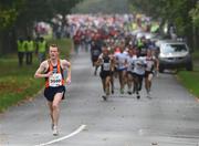 9 October 2010; Brian Farrell, Sli Cualann A.C , leads the field out at the start of the Dublin Simon 5 Mile Fun Run. Phoenix Park, Dublin. Picture credit: Tomas Greally / SPORTSFILE