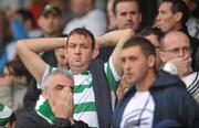 9 October 2010; A dejected Shamrock Rovers supporter at the end of the game. Airtricity League Premier Division, Tallaght Stadium, Tallaght. Picture credit: David Maher / SPORTSFILE