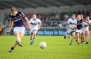 10 October 2010; Brian Kavanagh, Kilmacud Crokes, shoots to score his side's first goal from a penalty. Dublin County Senior Football Championship Semi-Final, Kilmacud Crokes v St Vincent's, Parnell Park, Dublin. Picture credit: Stephen McCarthy / SPORTSFILE